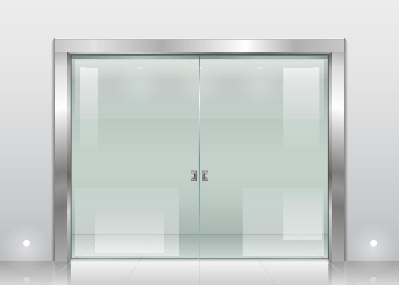 Steel portal and glass sliding wide door vector