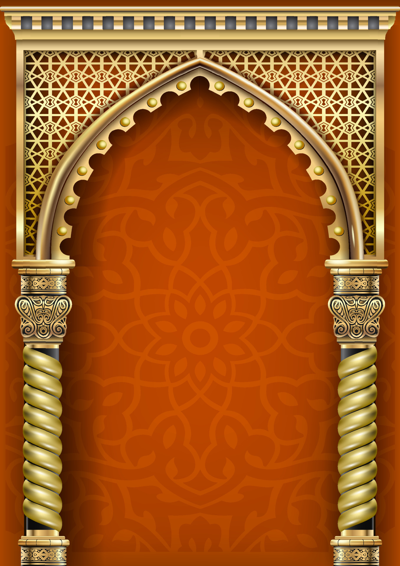 Golden dark classic arch portal and columns 14300690 Vector Art at Vecteezy