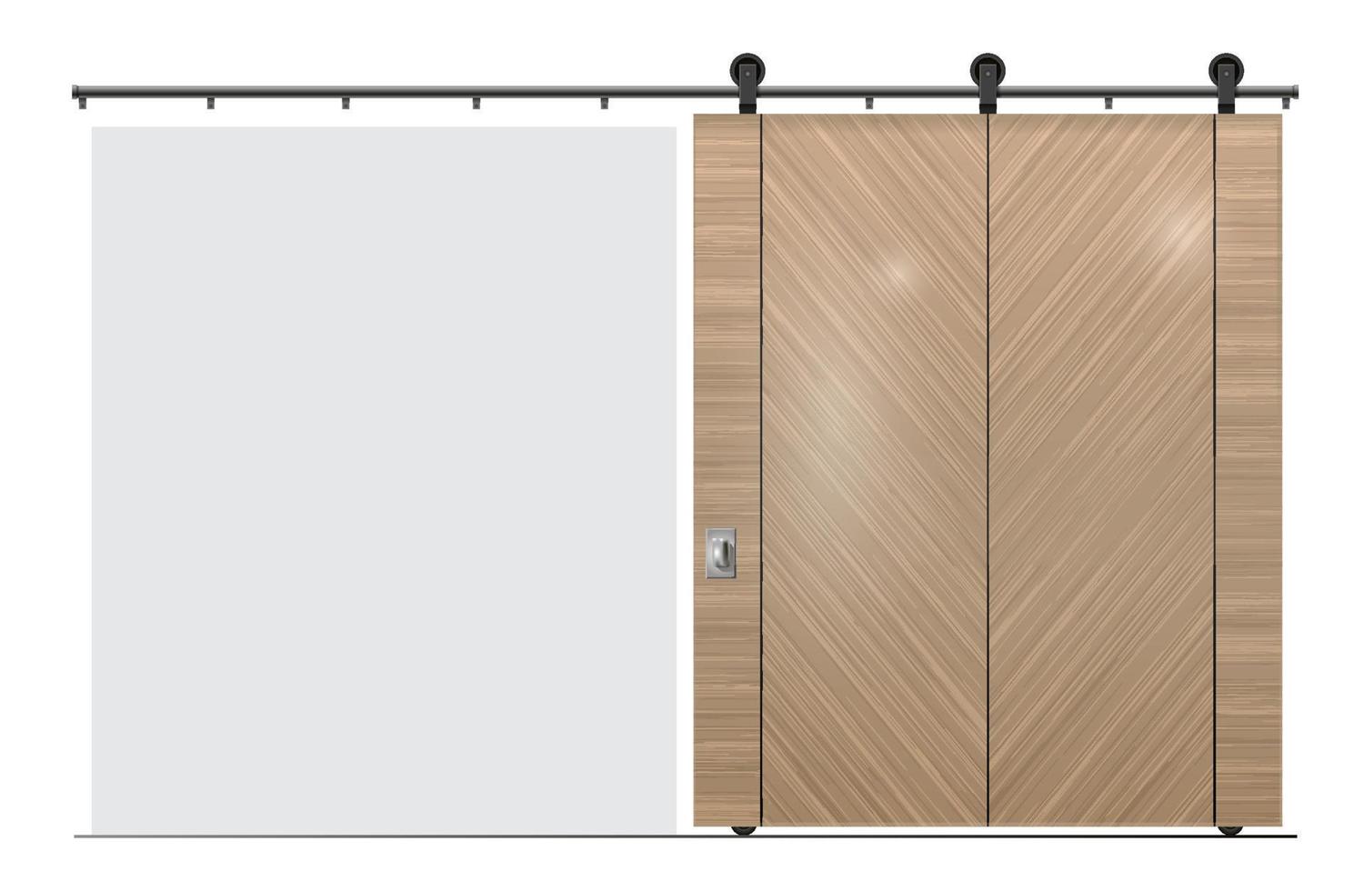 Large glass sliding door in loft style vector