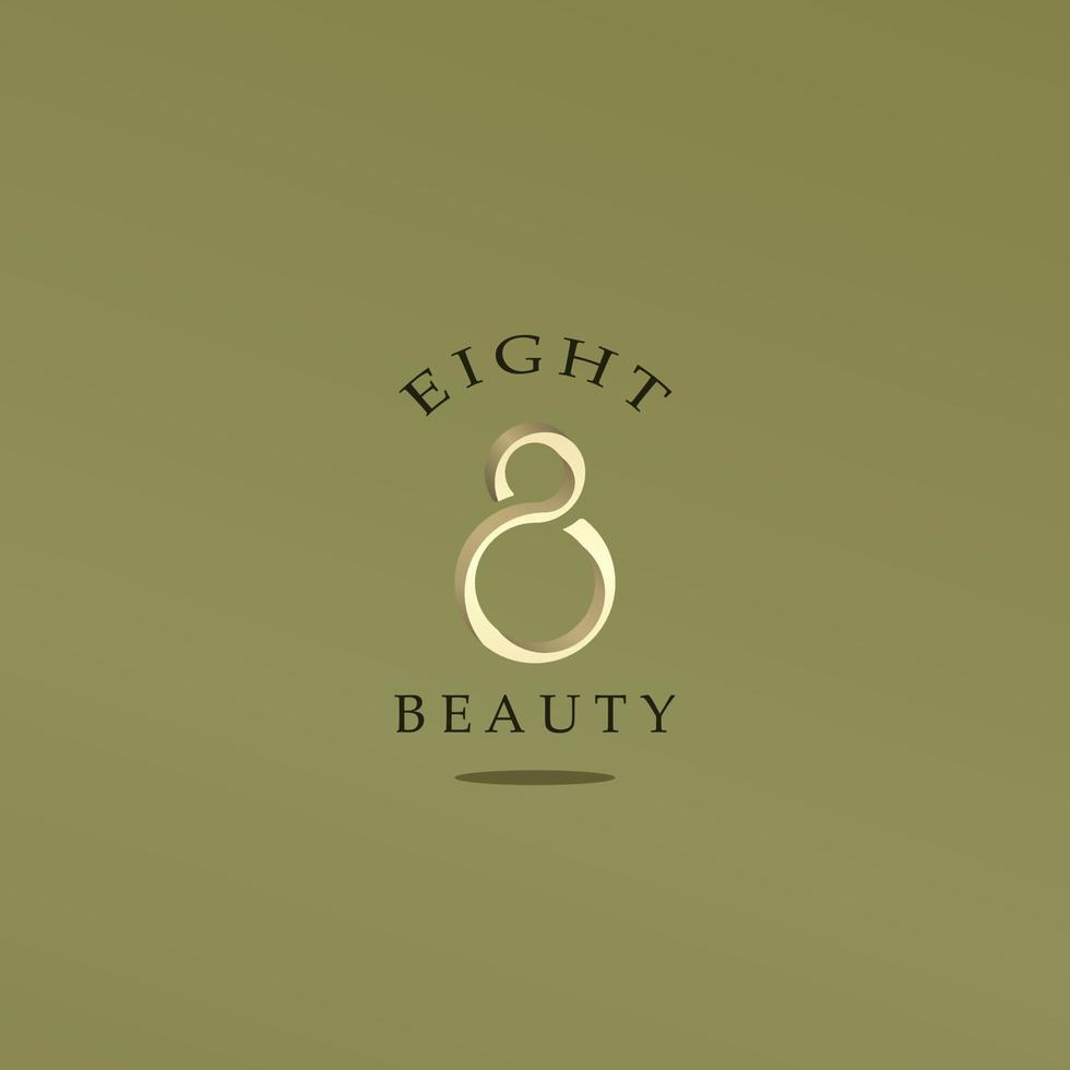 logo icon design beauty shape number eight color elegant pastel green, for spa and beauty eps 10 vector