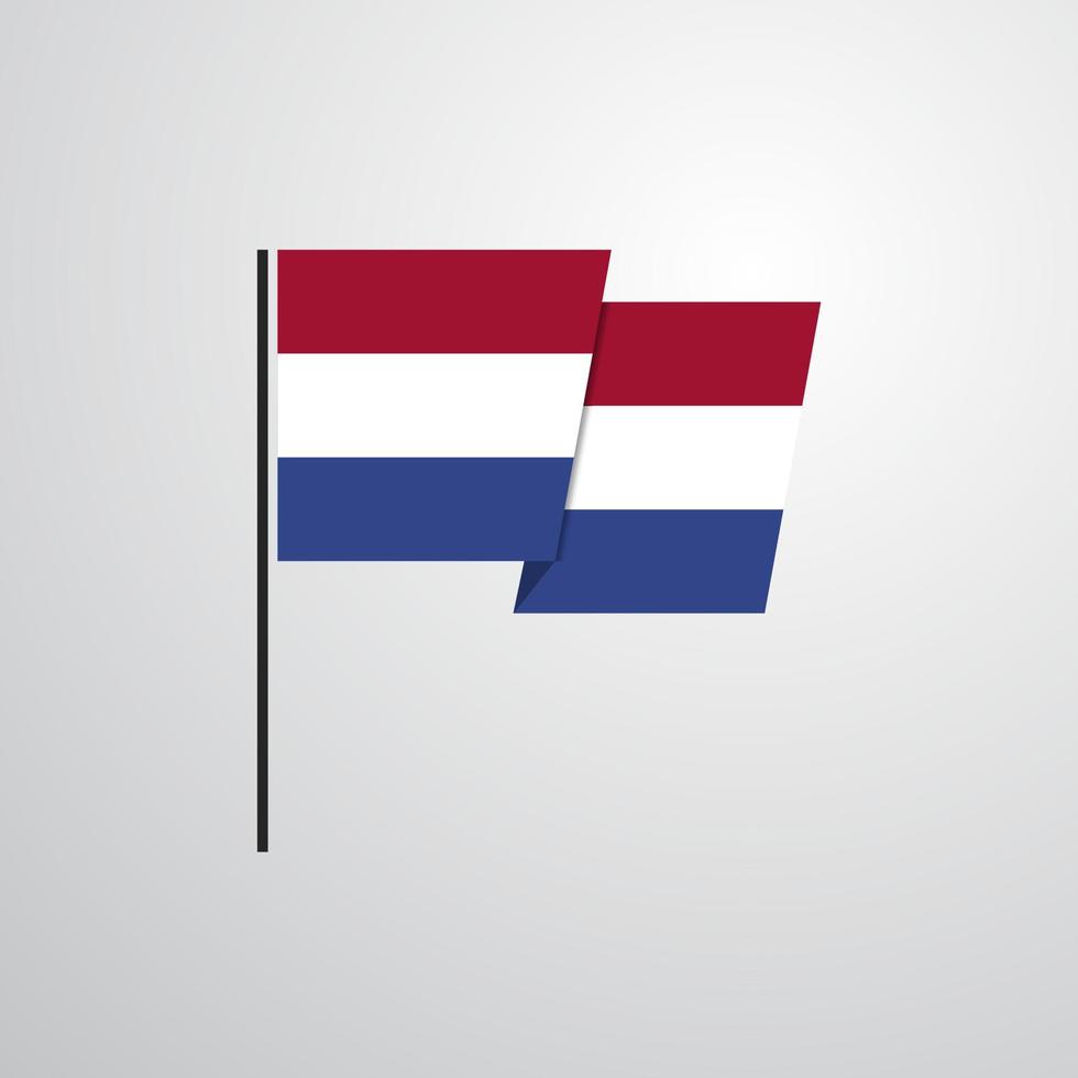 Netherlands waving Flag design vector