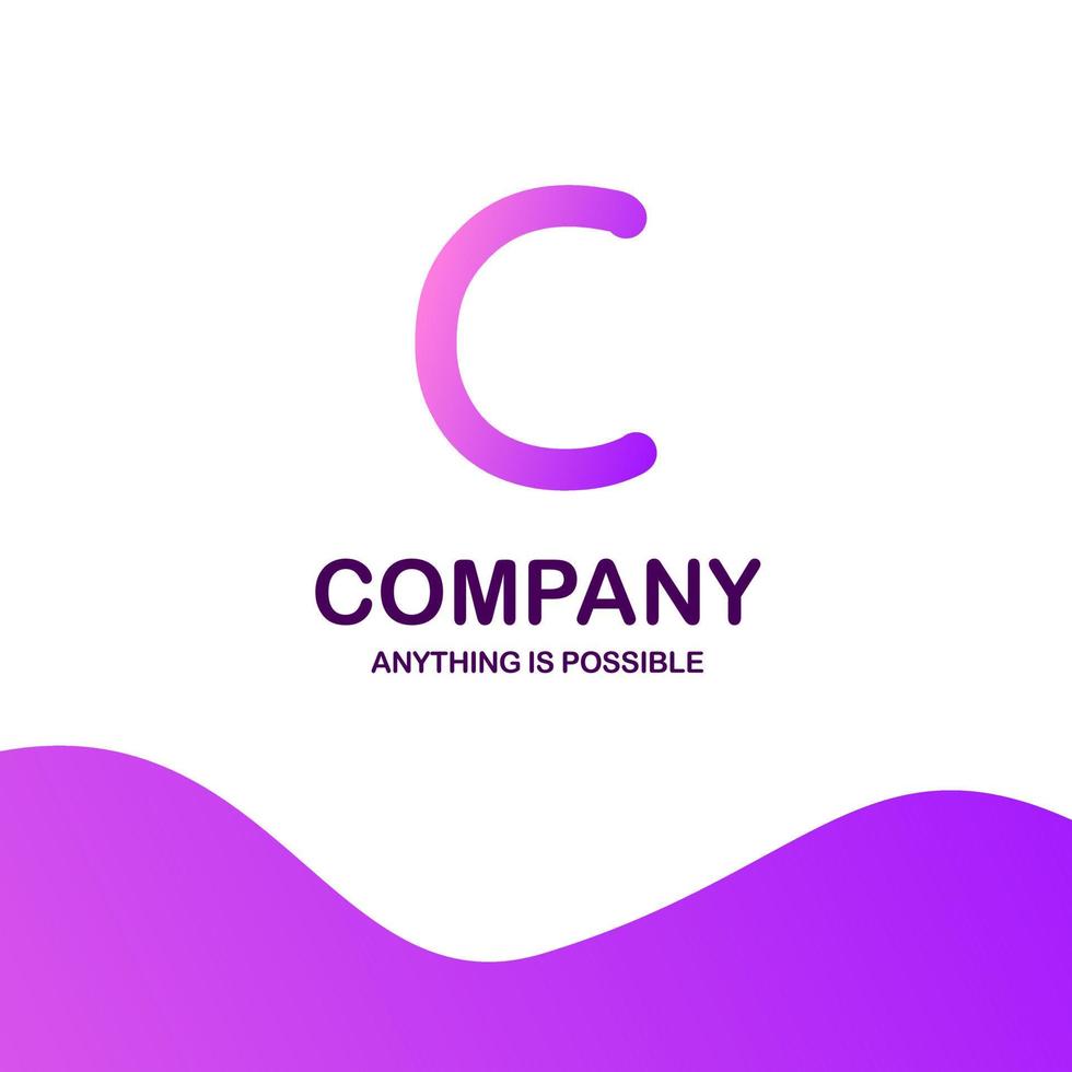 C company logo design with purple theme vector