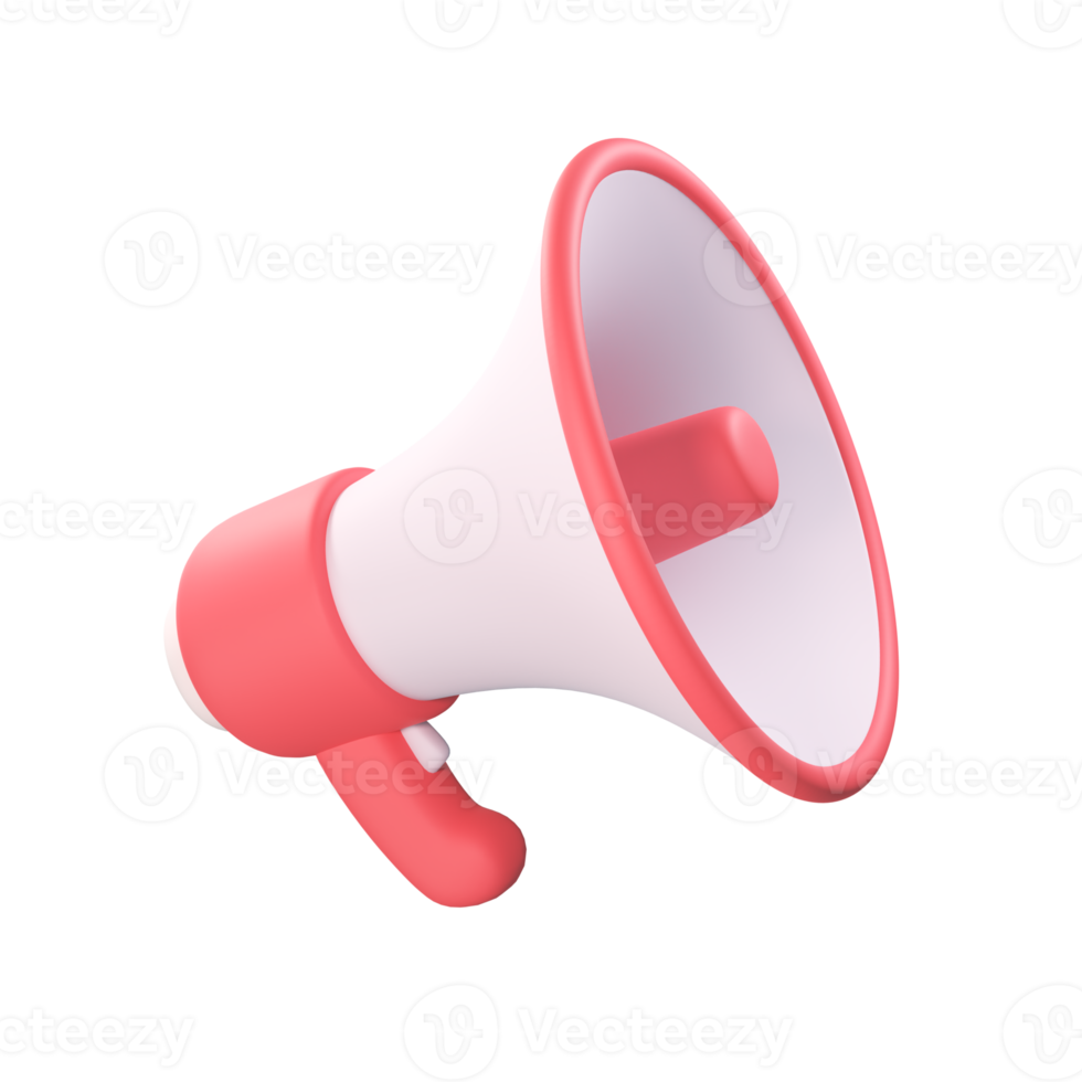 3D megaphone announcement product promotion alert. png