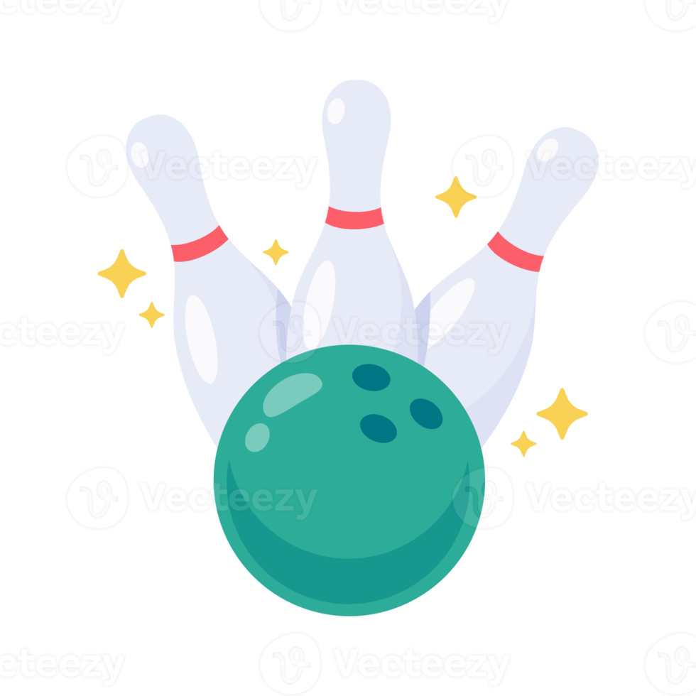 A bowling ball that rolls to hit the pin. png