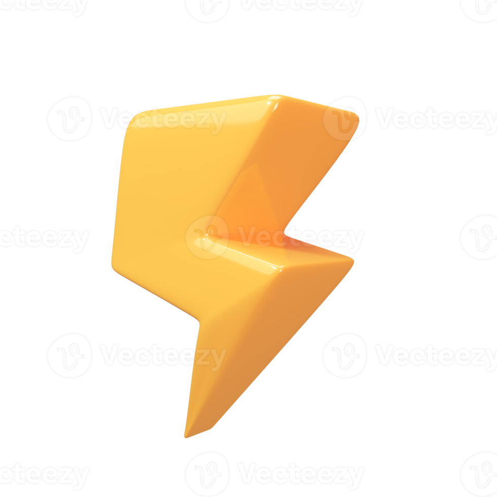 3d yellow lightning delivery speed concept flash sale promotion png