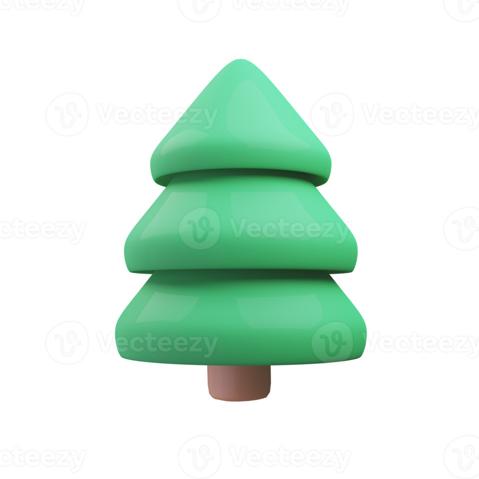 3d verde pino alberi per Natale decorazioni png