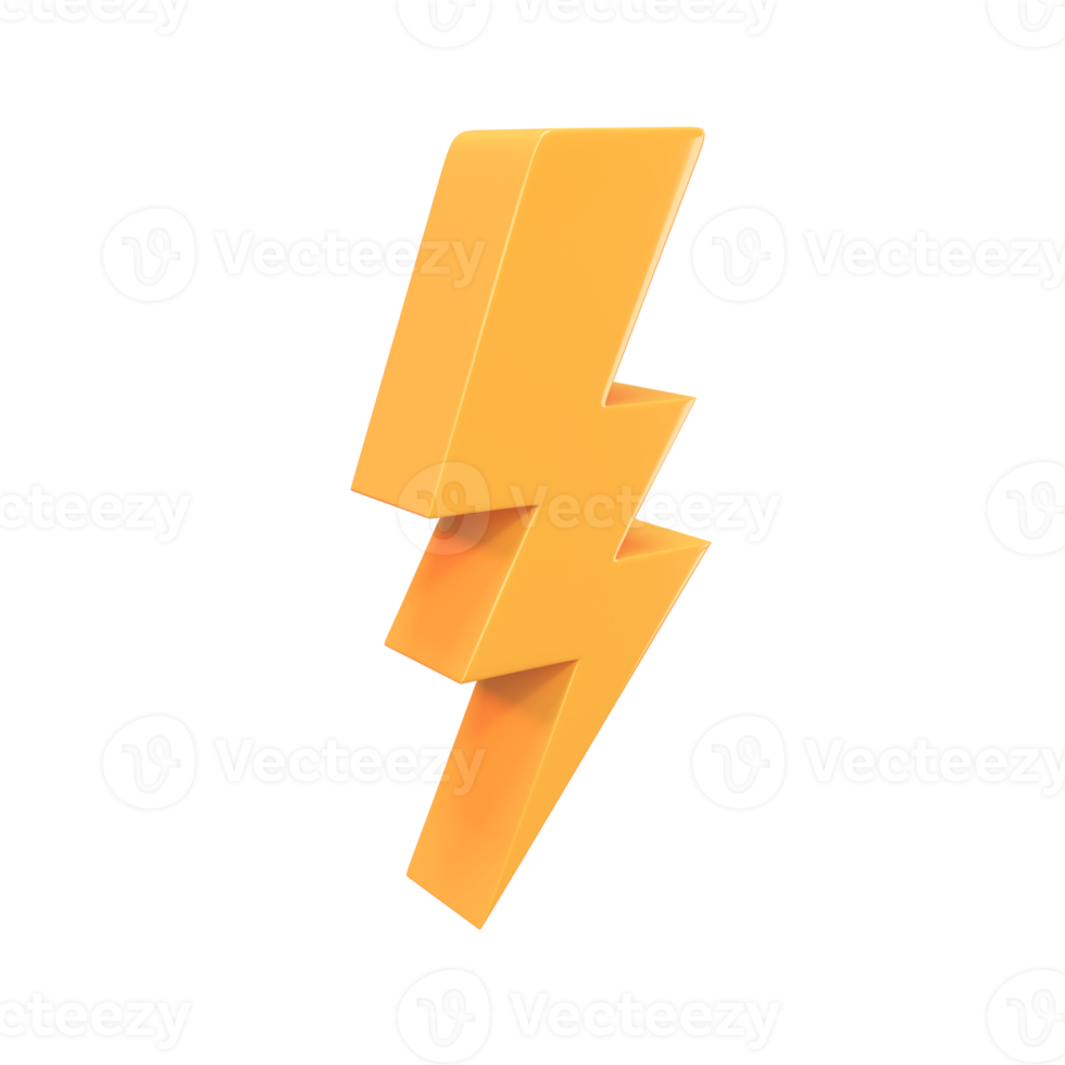 3d yellow lightning delivery speed concept flash sale promotion png