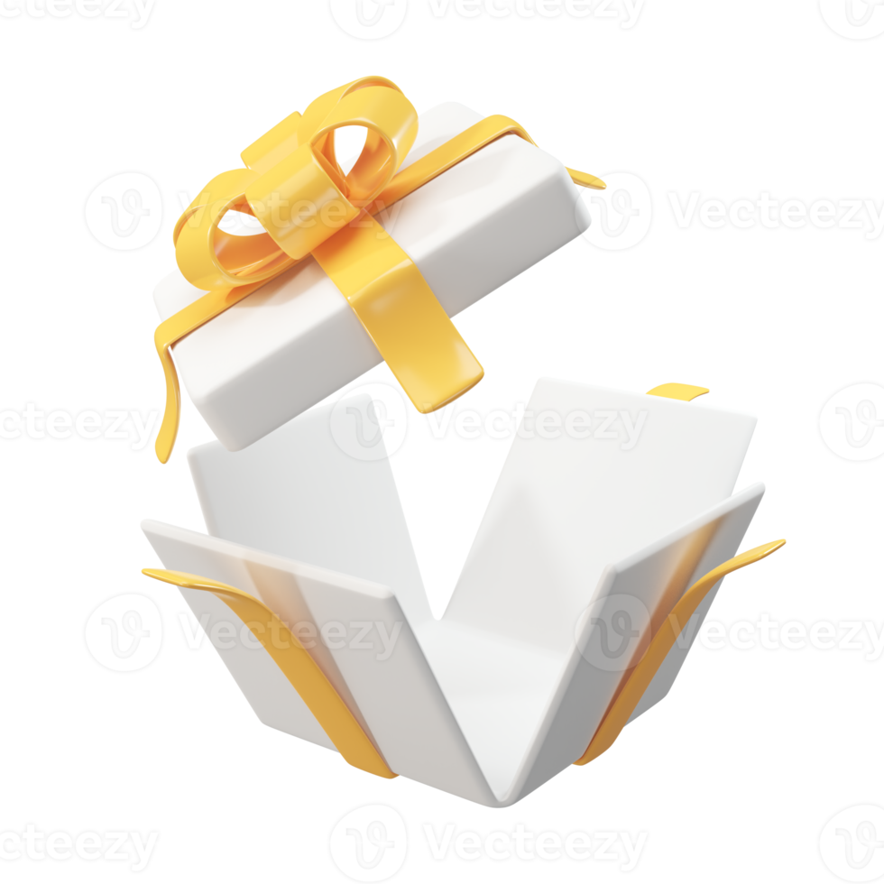 3d open gift box surprise give as a gift during special festival png