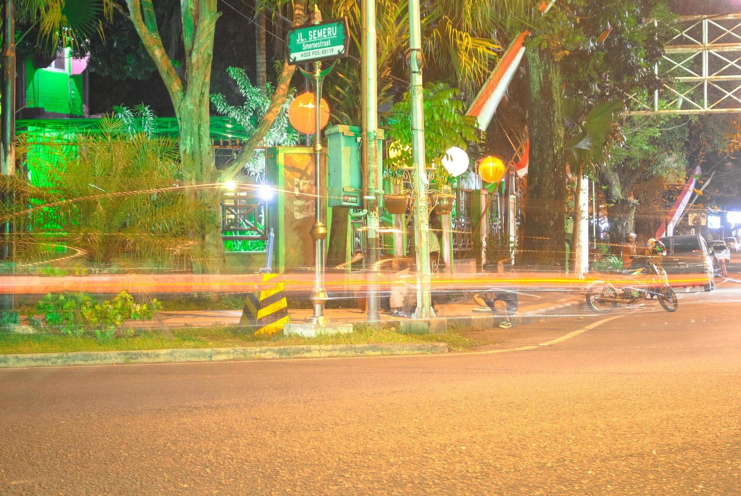 light trails at night shot using a low shutter speed photo