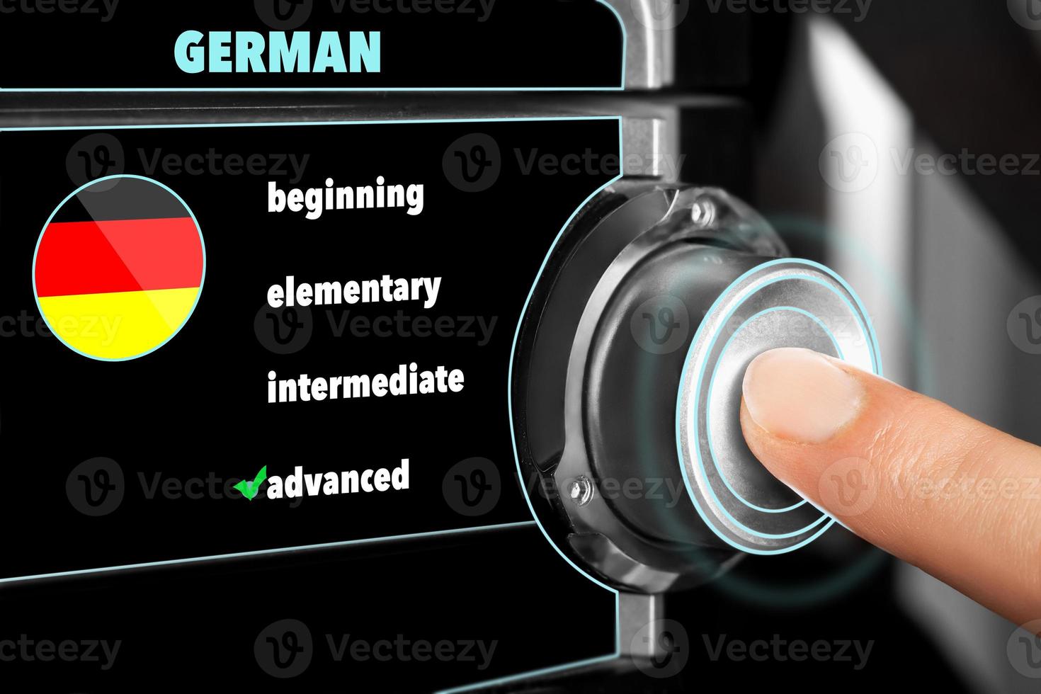 man chooses an advanced level of knowledge of the German language photo