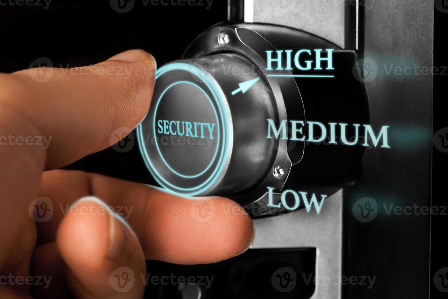 man choosing high level of security photo