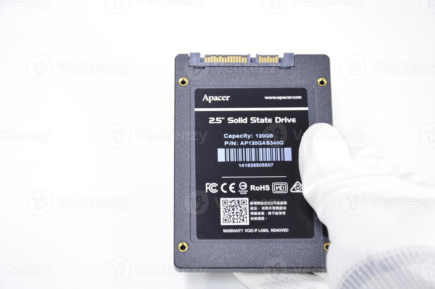 2.5 inch SSD hard drive on a white background. photo