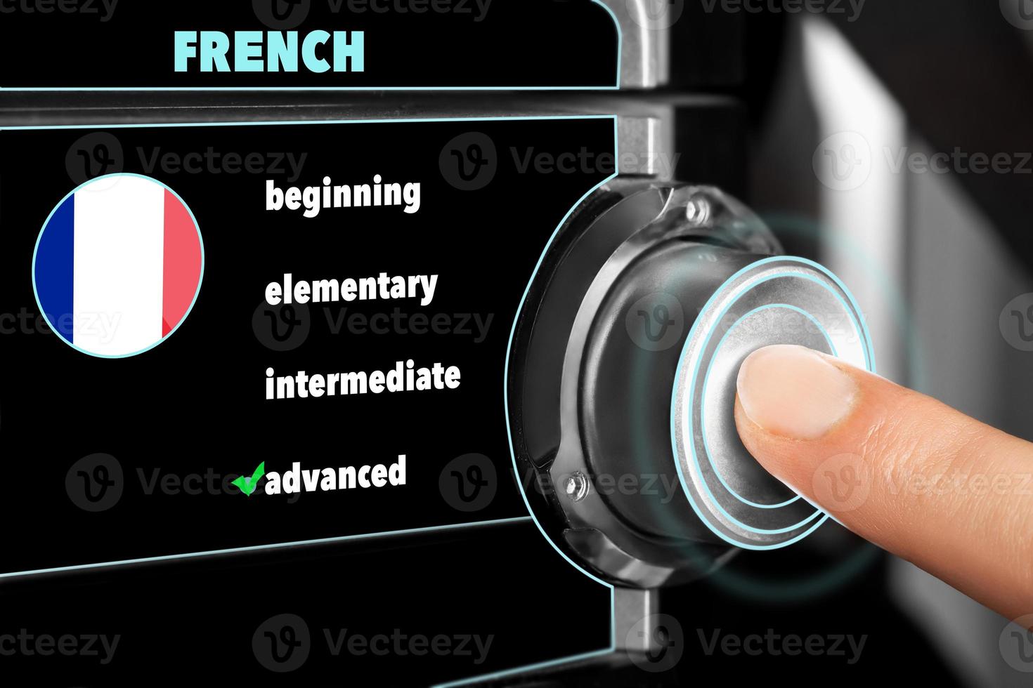 man chooses an advanced level of knowledge of the Franch language photo