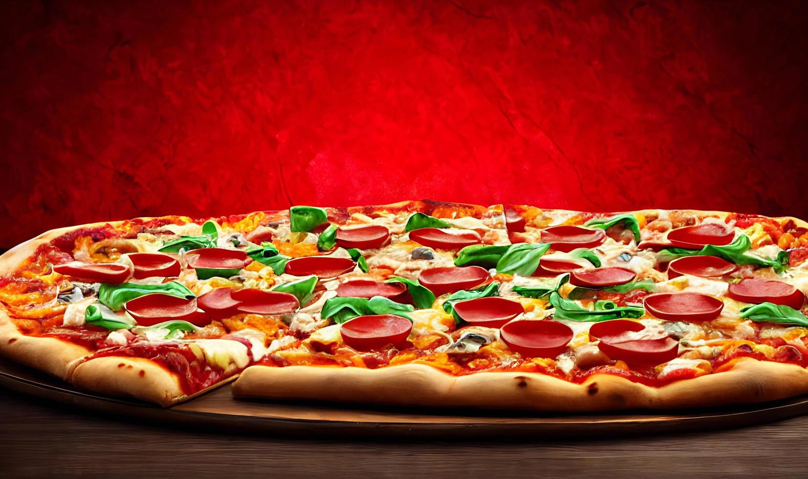 Pizza. Traditional Italian cuisine fast food. photo
