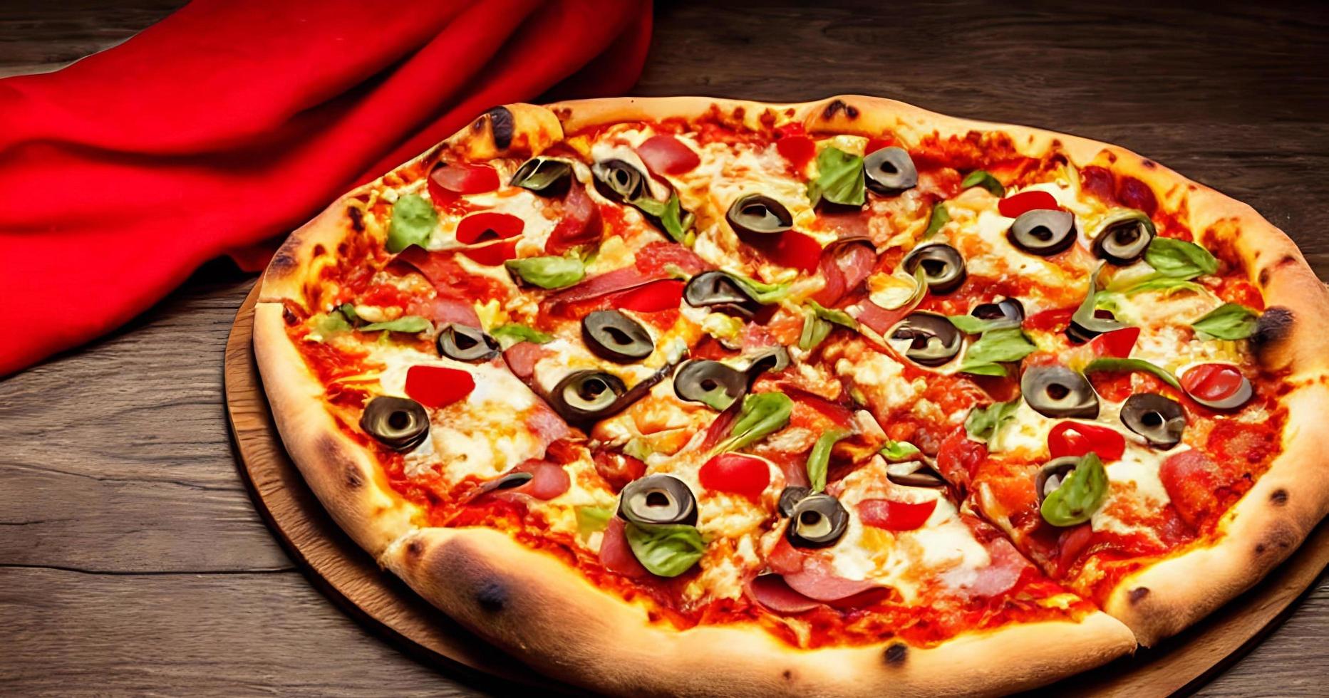 Pizza. Traditional Italian cuisine fast food. photo