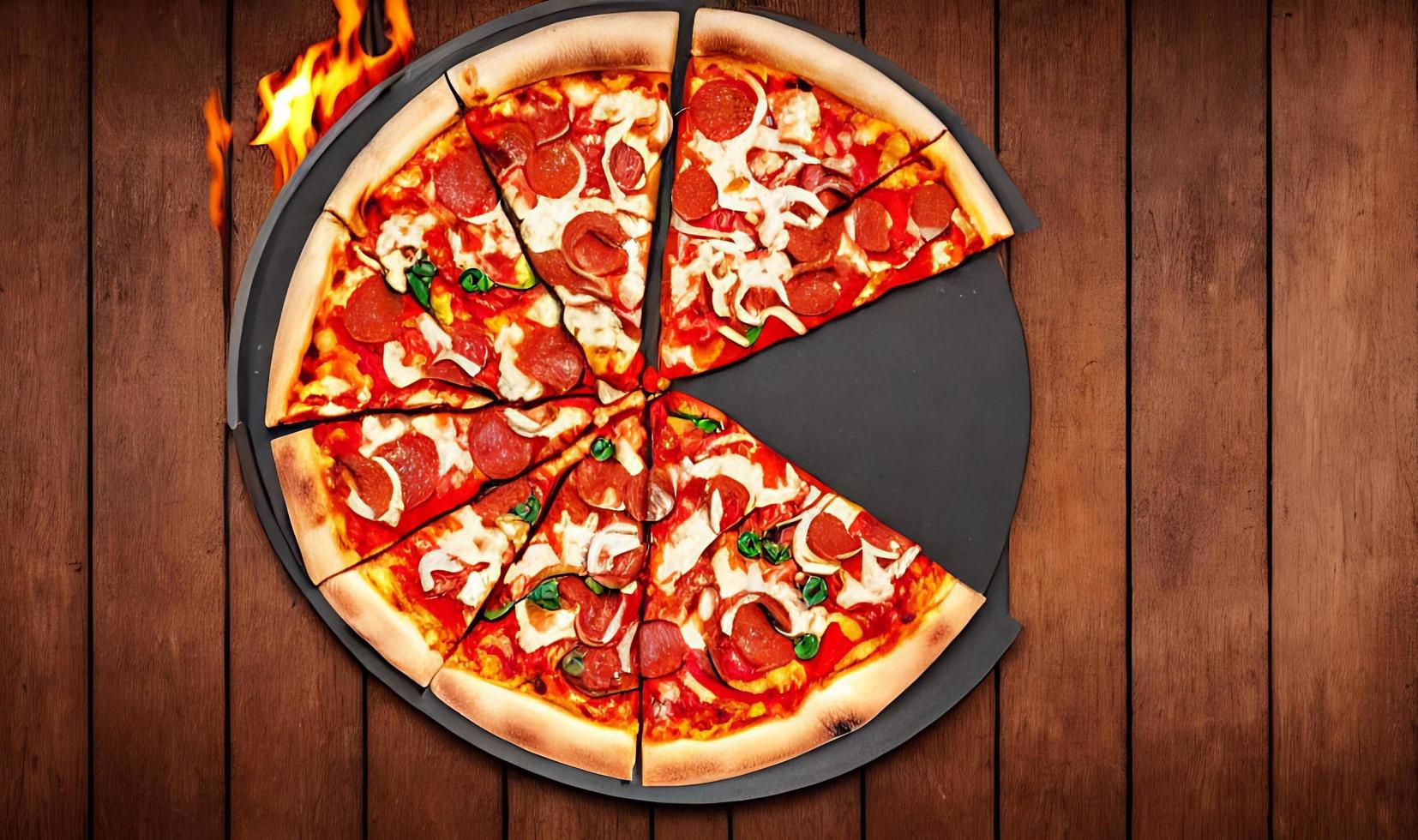 Pizza. Traditional Italian cuisine fast food. photo