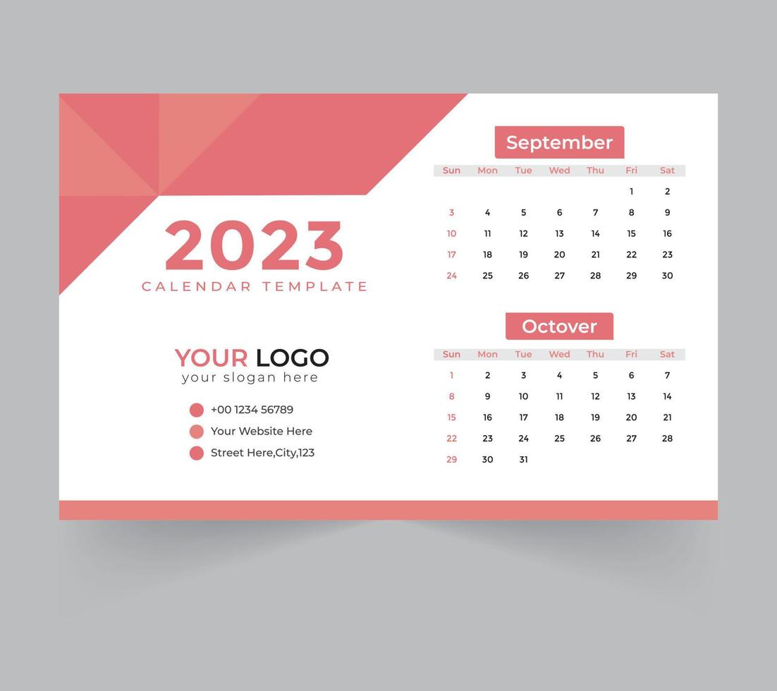 desk calendar template for new year 2023 vector