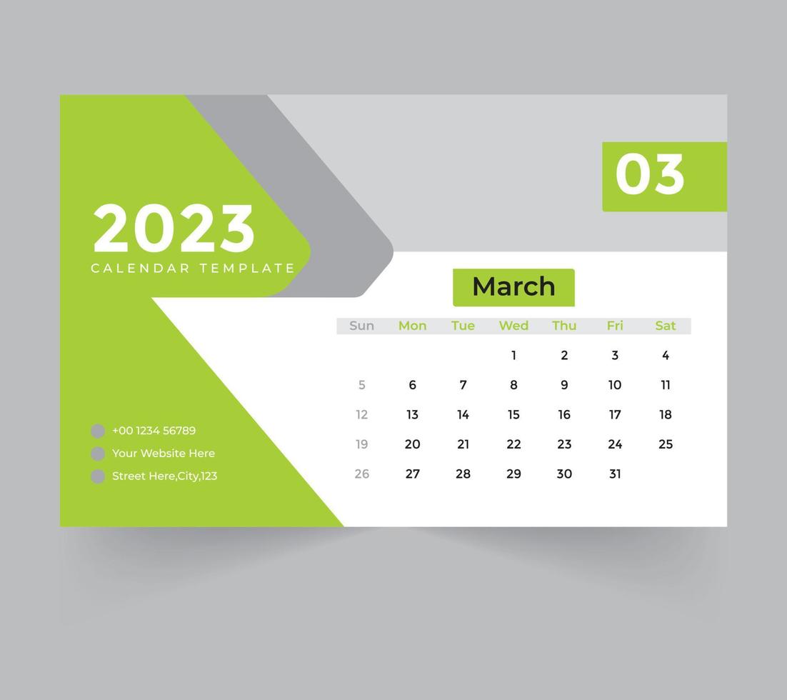 desk calendar template for new year 2023 vector