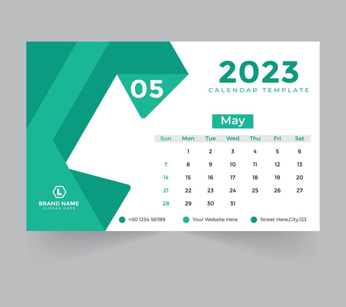 desk calendar template for new year 2023 vector