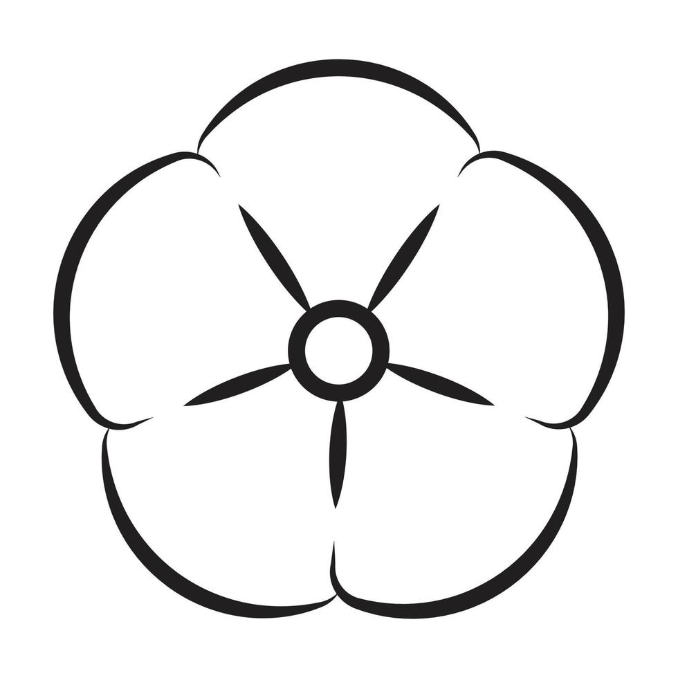 Cotton boll or cotton flower line art vector icon for apps and websites.