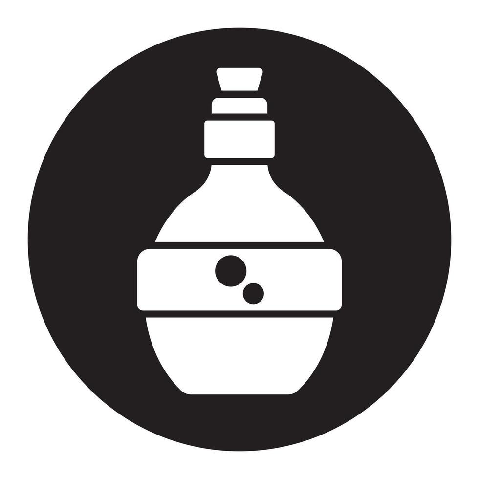 Round magic mana potion bottle icon for apps or websites vector