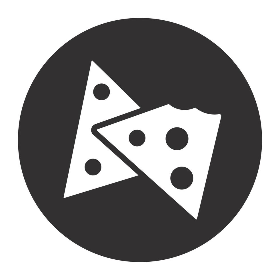 tortilla cheese chips flat icon isolated on round black background vector