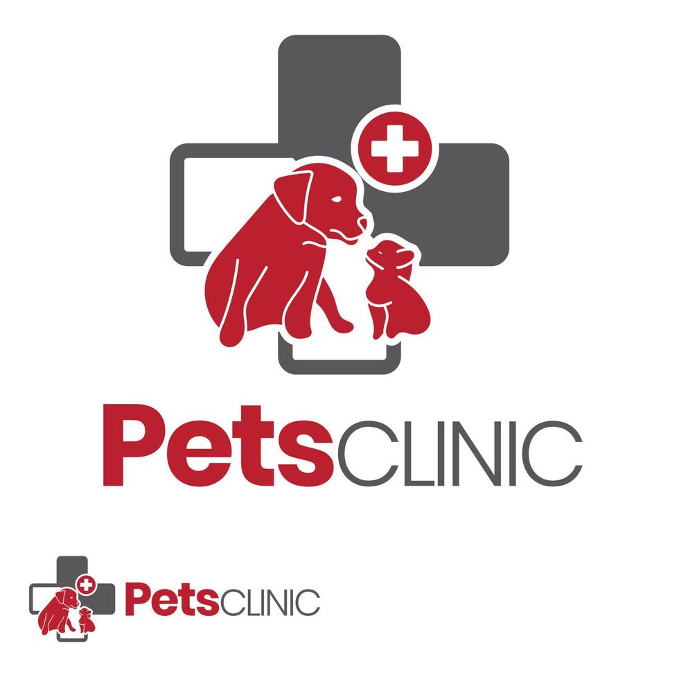 icono plano de la clínica de mascotas para aplicaciones o sitio web vector