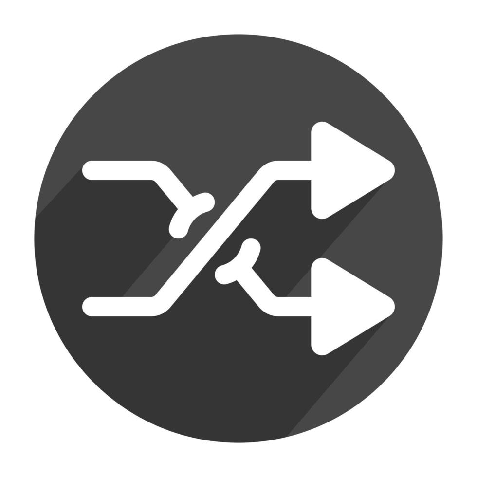 Shuffle playback or random playlist flat vector icon for apps and websites.