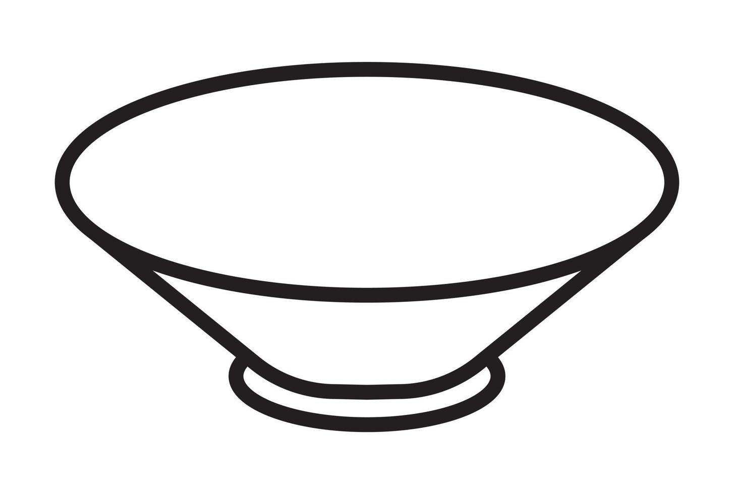 Bowl or rice bowl line art icon for apps and websites vector