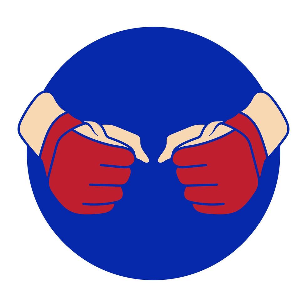 Mixed martial arts or MMA flat color icon for apps or website vector