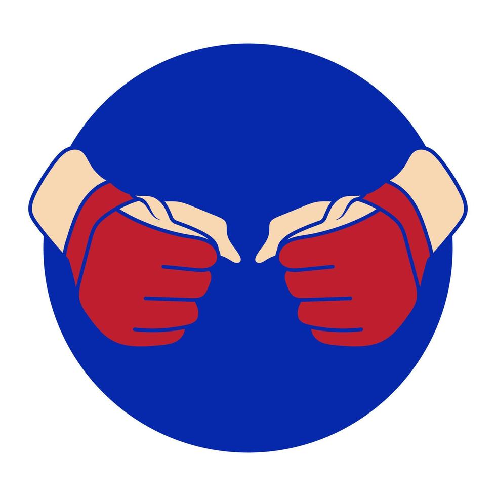 Mixed martial arts or MMA flat color icon for apps or website vector