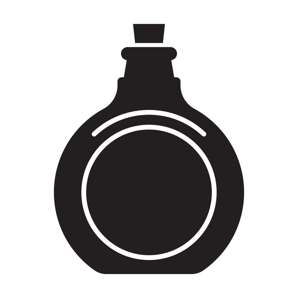 Antique glass bottle with cork stopper vector icon for apps or websites