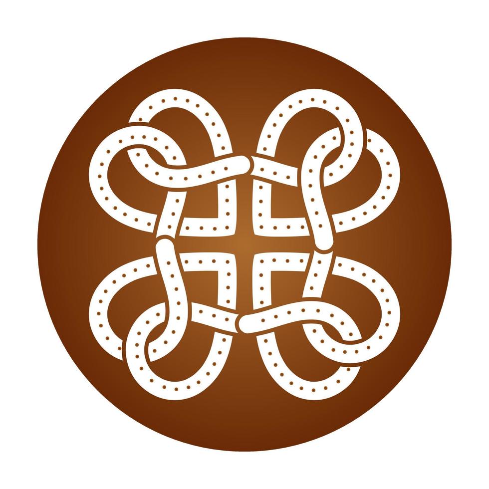 Flat color icon fours soft pretzel bread with sprinkles salt for apps or websites vector