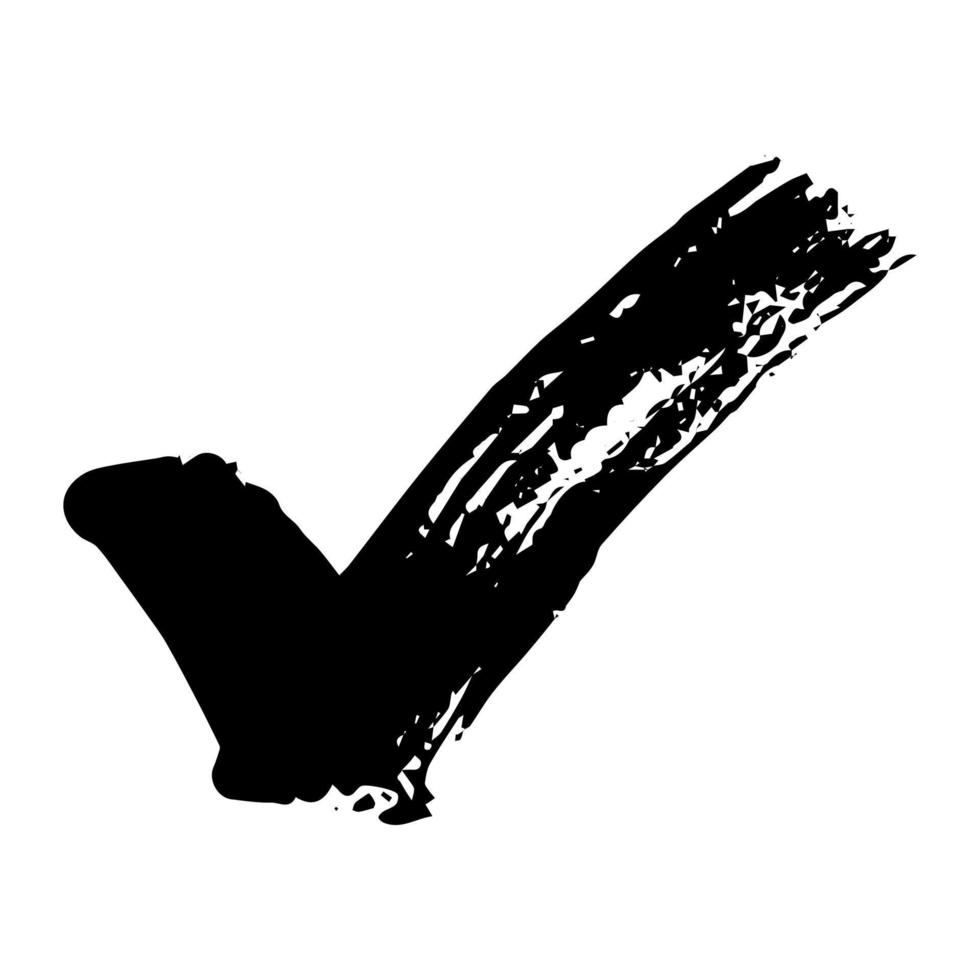 ilustración de marca de verificación dibujada a mano. marcador derecho signo clipart. casilla de verificación de garabatos de tinta. elemento único vector