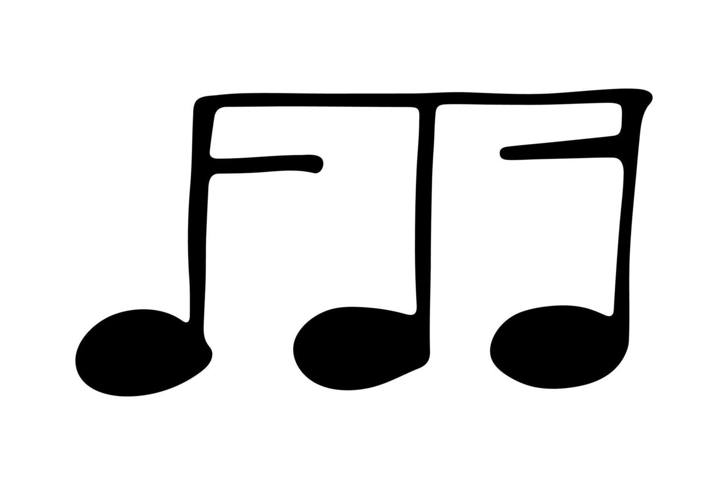 Music note doodle. Hand drawn musical symbol. Single element for print, web, design, decor, logo vector