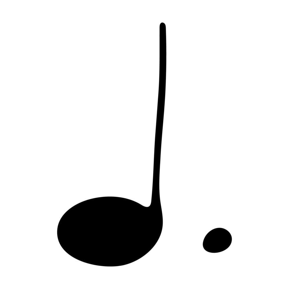 garabato de nota musical. símbolo musical dibujado a mano. elemento único para impresión, web, diseño, decoración, logotipo vector