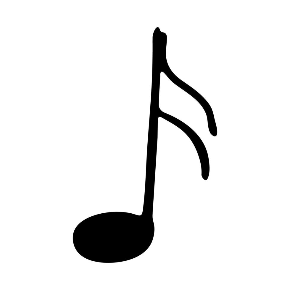 Music note doodle. Hand drawn musical symbol. Single element for print, web, design, decor, logo vector