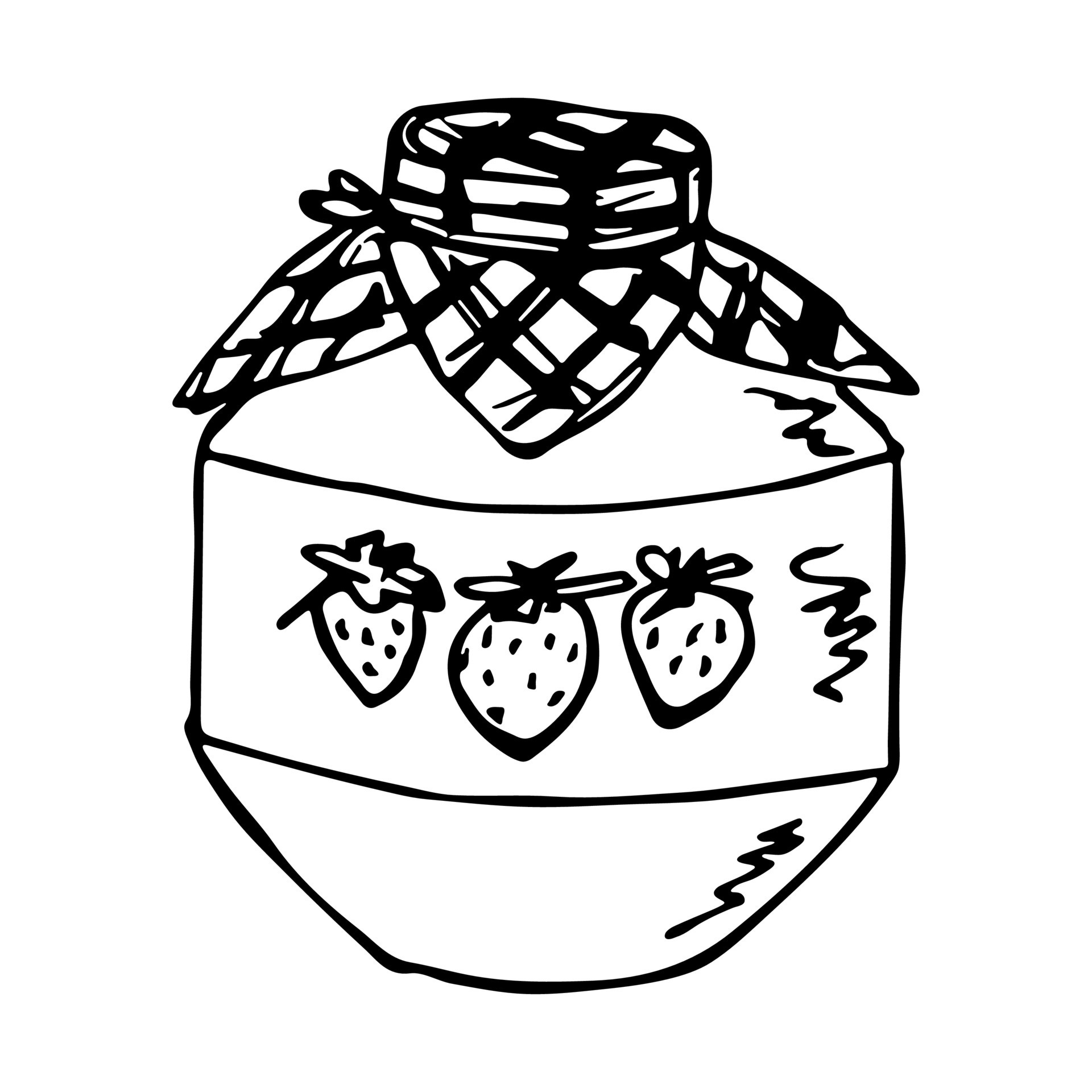 Hand drawn jam jar clipart. Healthy natural organic product doodle