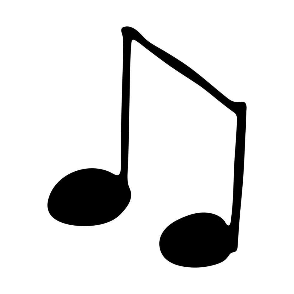 Music note doodle. Hand drawn musical symbol. Single element for print, web, design, decor, logo vector