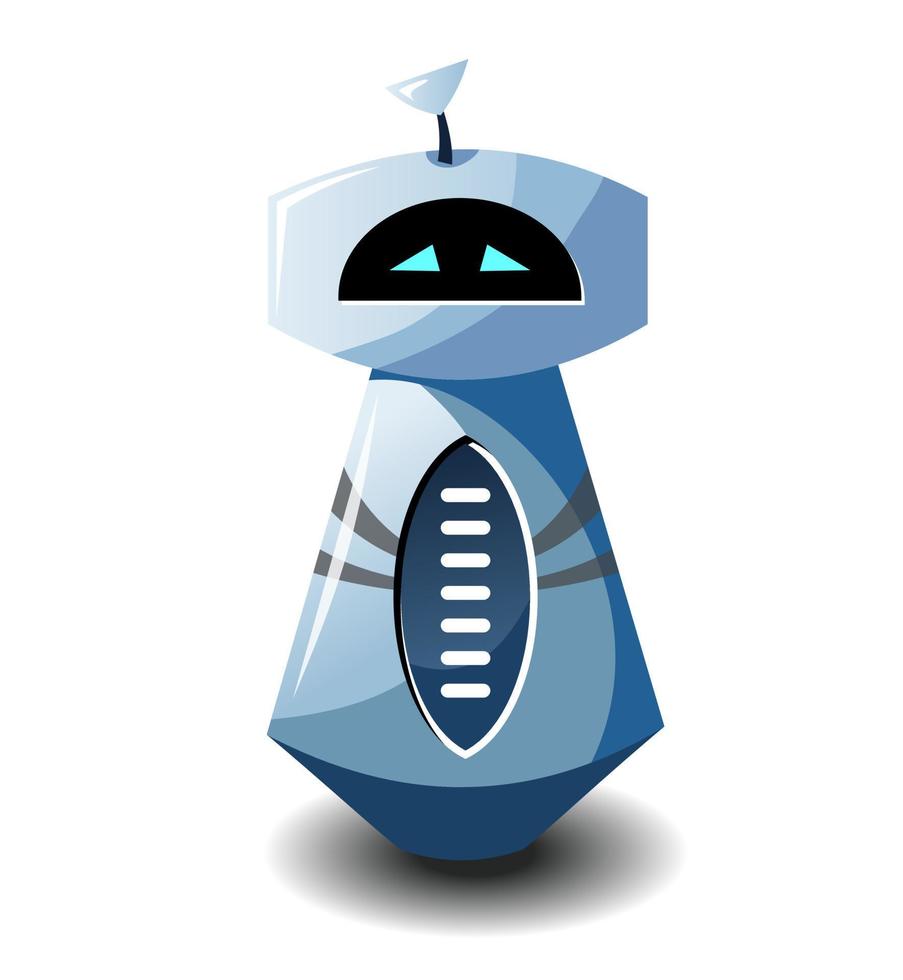 inteligencia artificial. robot doméstico ficticio. bot de chat para soporte virtual. ayuda. robot de charla asistente de mensajería en línea en los sitios. servicio de soporte de voz. vector