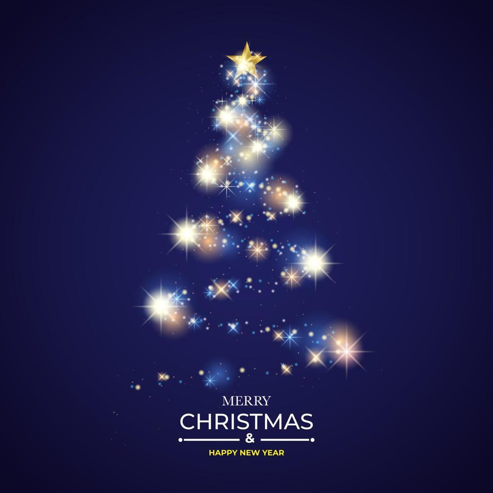 sparkling light decoration for Christmas. dark background vector