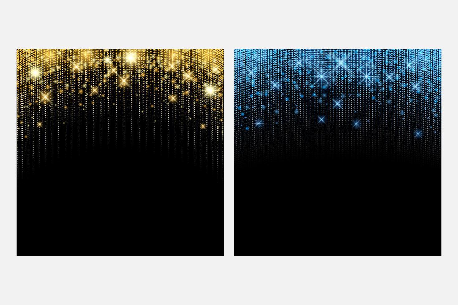 a set of gold and blue light sparkles vector