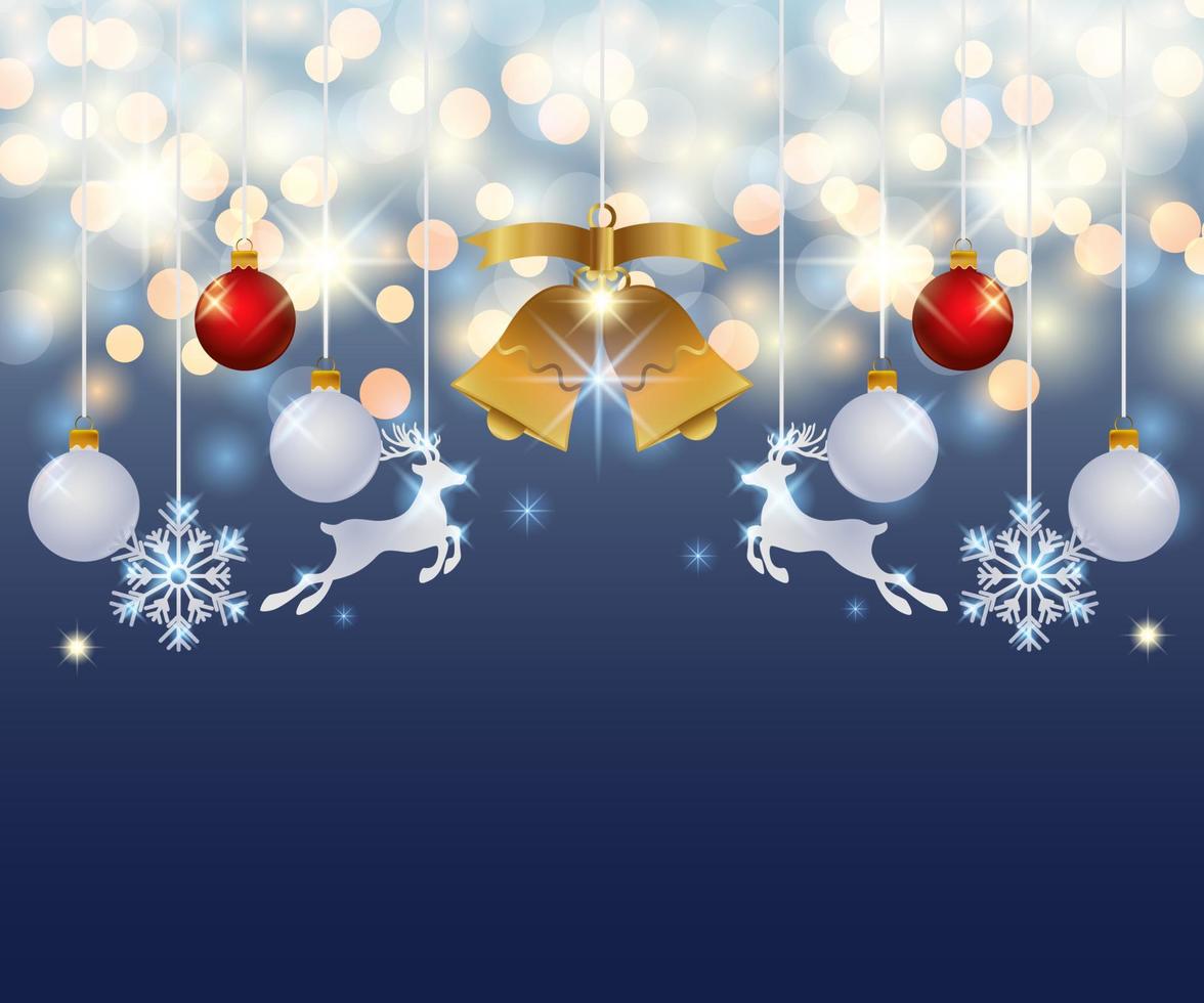 sparkling light with Christmas decoration element hanger vector
