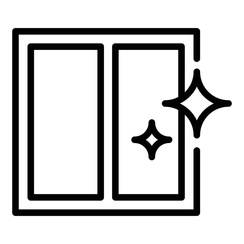 icono de ventana limpia y brillante, estilo de esquema vector