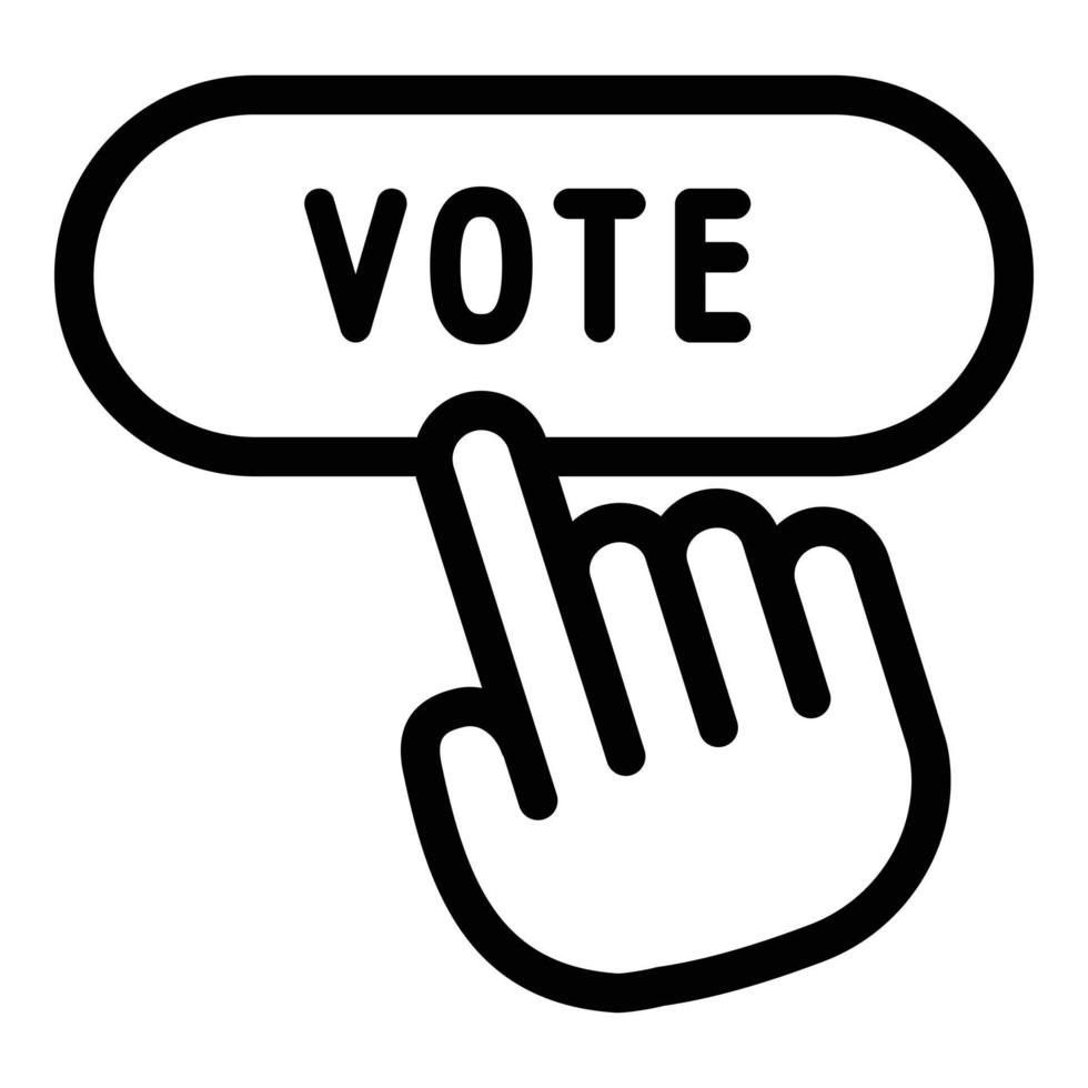 Click online vote icon, outline style vector
