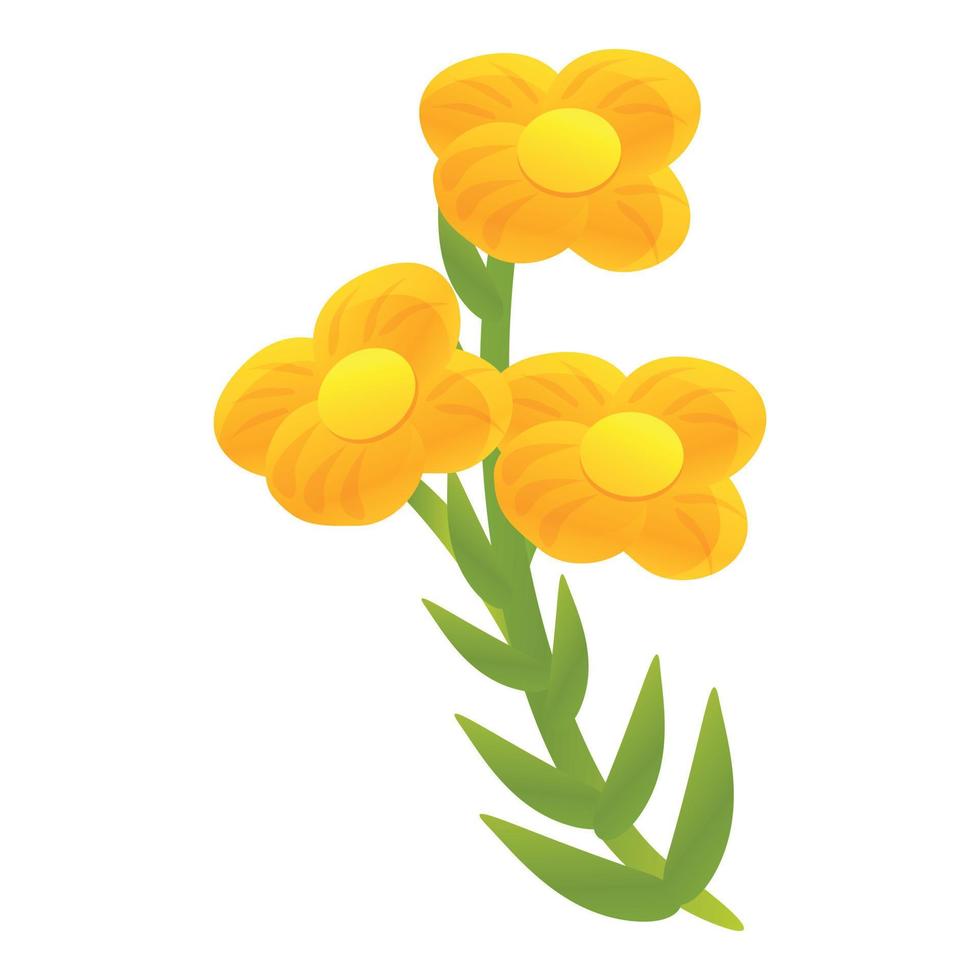 icono de planta de flor de canola, estilo de dibujos animados vector