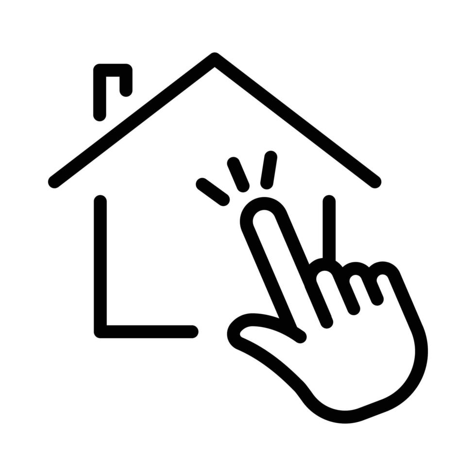 ilustración de icono de línea de casa con toque de mano. adecuado para elegir el icono de la casa. icono relacionado con bienes raíces. diseño vectorial simple editable. píxel perfecto a 32 x 32 vector