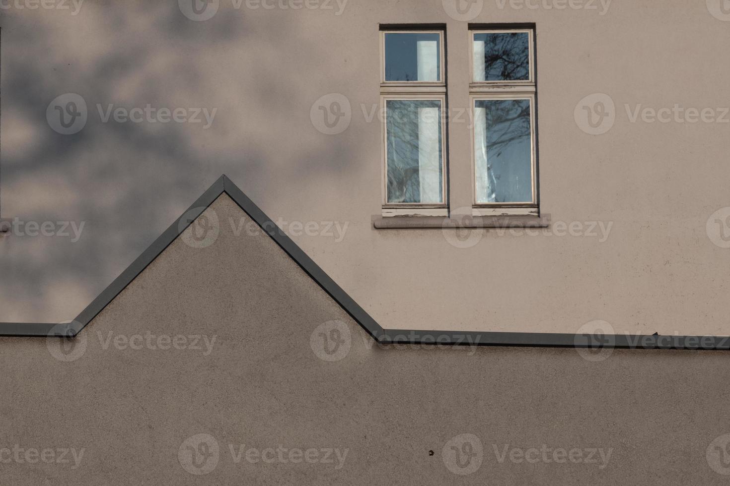 windows of a building in the city photo