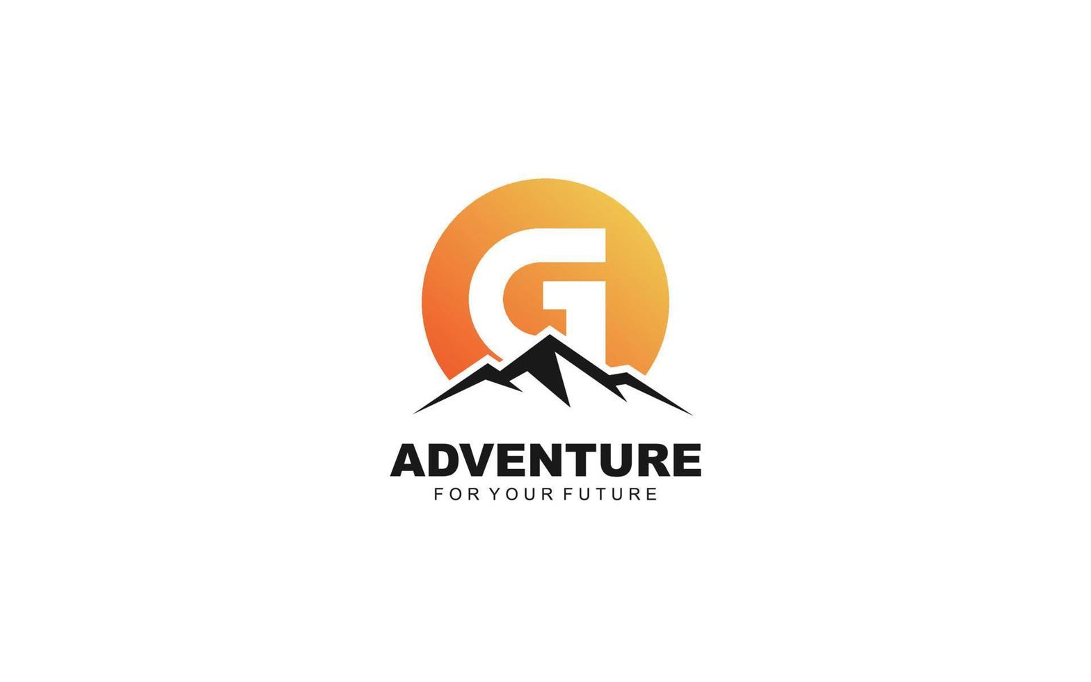 G logo mountain for identity. letter template vector illustration for your brand.