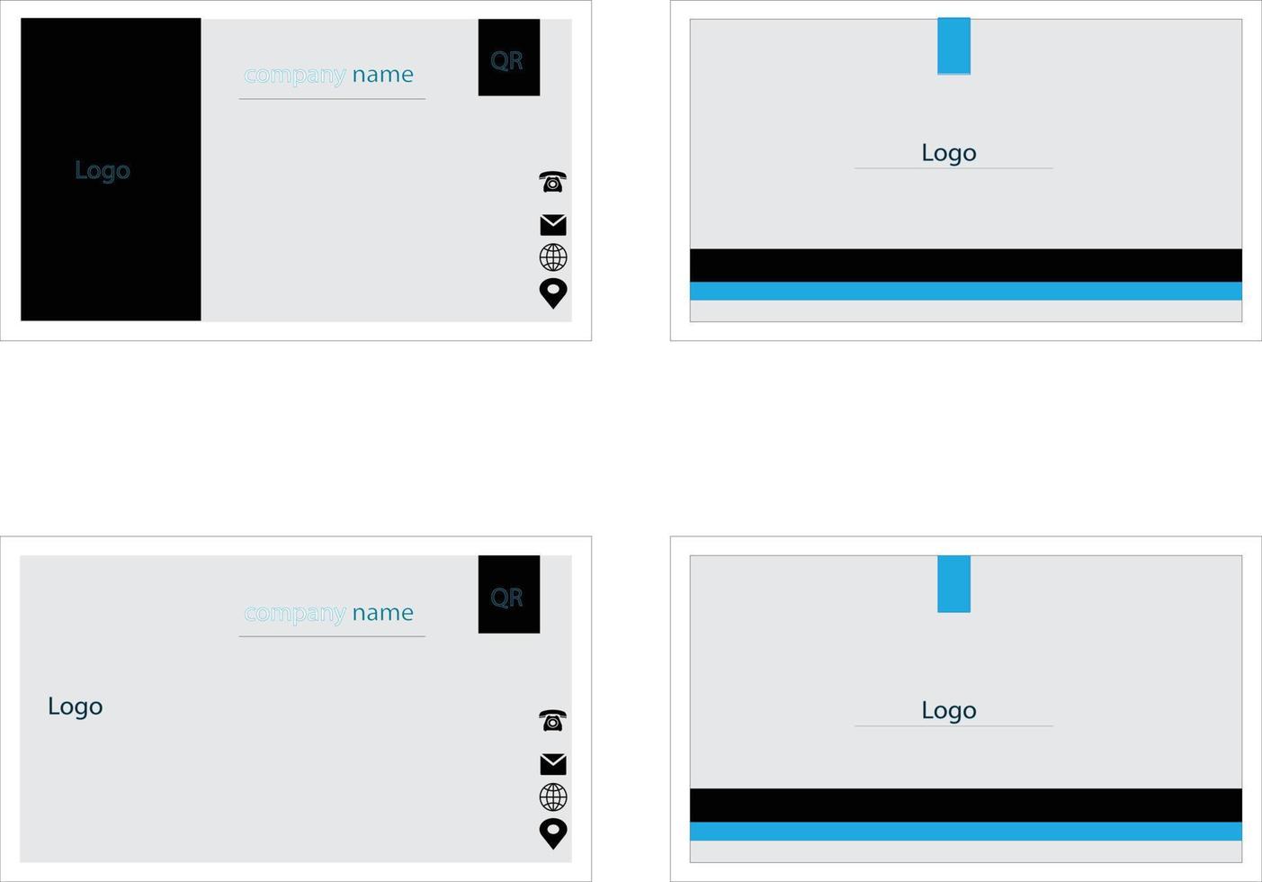 corporate business card.Business Card Icon Set. Vector minimal symbols